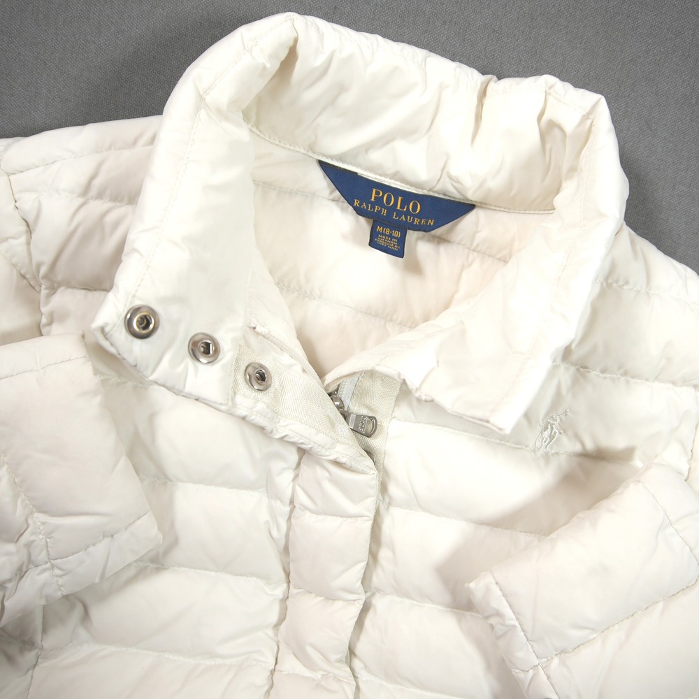 Polo Ralph Lauren Down Filled Quilted Mock Neck Girl Jacket M 8-10 Puffer Prep